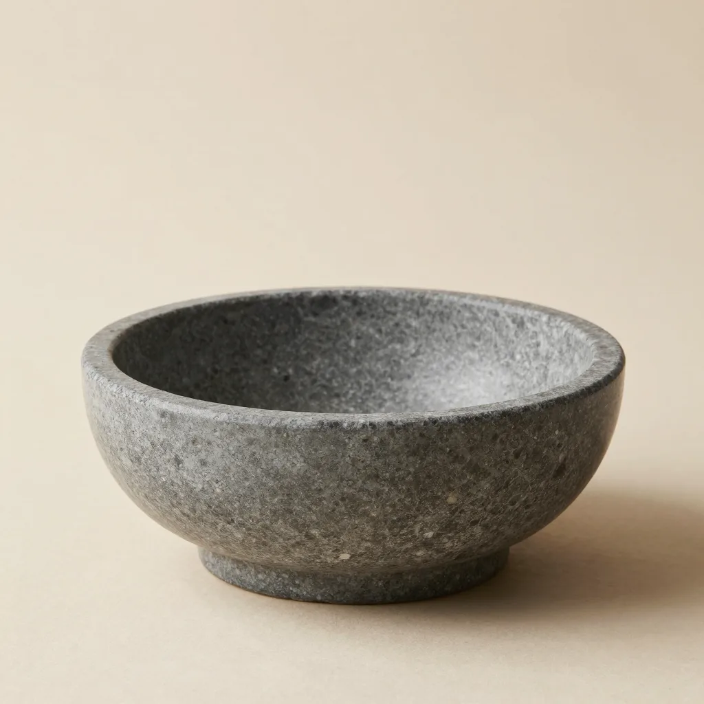A grey soapstone serving bowl