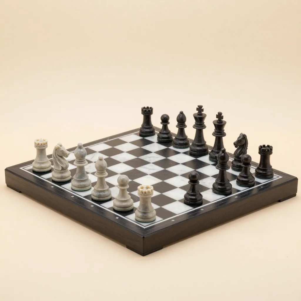 A complete Kisii soapstone chess set with natural and tinted pieces